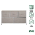 thumbnail image 2 of Cómoda Cajonera KingsHouse con 5 Cajones de Tela Estructura de Acero y Tablero de Madera 100x30x54 cm beige, 2 of 8