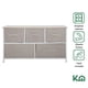 thumbnail image 2 of Cómoda Cajonera KingsHouse con 5 Cajones de Tela Estructura de Acero y Tablero de Madera 100x30x54 cm beige, 2 of 8