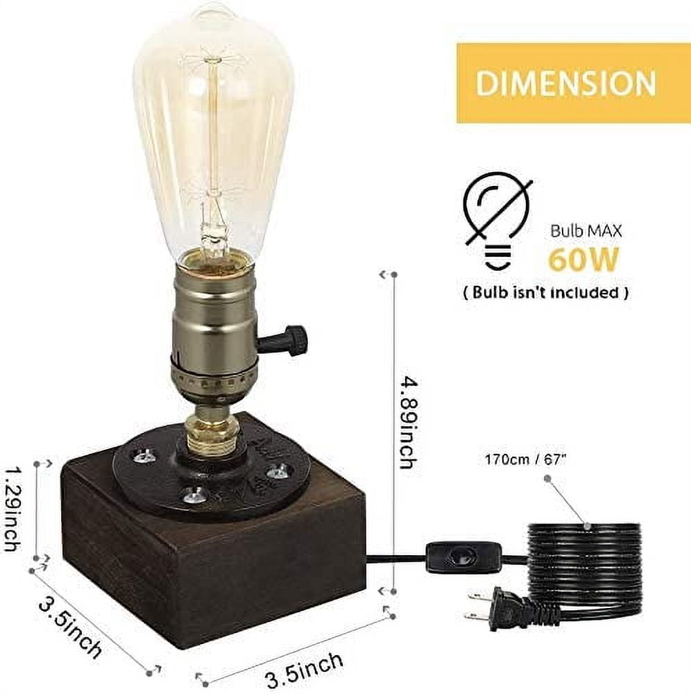 Oumilen 4.89" Black Table Lamp with White