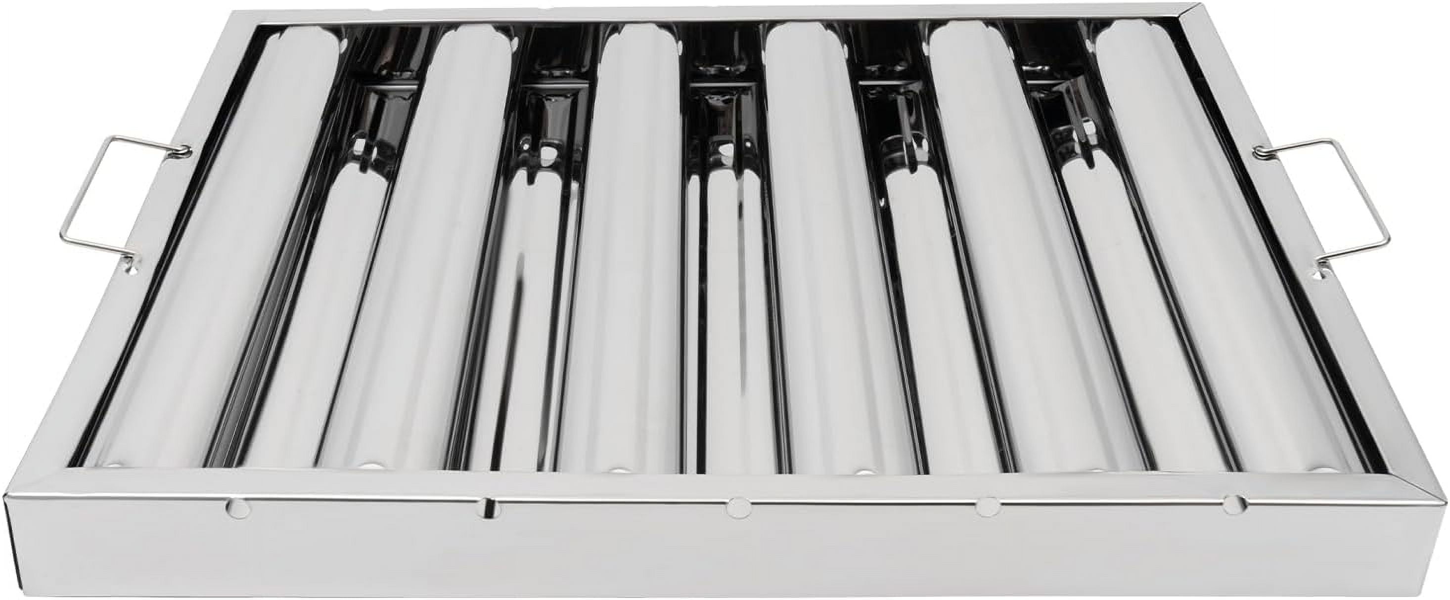Stainless Steel Hood Filter 19.5W x 15.5H Inch, 5 Grooves Commercial Kitchen Restaurant Range Hood Filters, Set of 6 Grease Filter for Grease Rated Exhaust Hoods