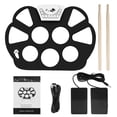 thumbnail image 7 of Portable Roll Up Drum Pad Set Kit - Digital Electronic Foldable Flexible Silicone Sheet 9 Pads with Drum Stick and Foot Switch Pedal Supports USB Charging for Kids Children Teenager, 7 of 7
