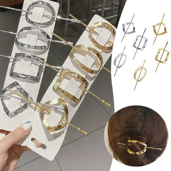 Metal Minimalist Hairpin Clip Hair Stick Barrettes Accessory for Women Elegant Hair Clips