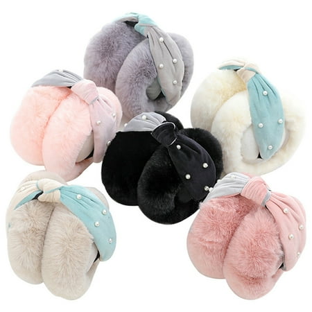 

Winter Earmuff Soft Plush Solid Color Fluffy Ear Muff Outdoor Earmuff Ear Warmer