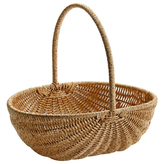 Eease Imitation Rattan Fruits Basket Vegetable Basket Picnic Basket Storage Basket