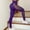 Purple, variant on Palazzo Pants For Women Dressy Pants Compression High Waist Rise Long Straight-Leg Navy L
