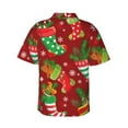 thumbnail image 3 of Balery X-mas and New Year Print Men's Hawaiian Shirts Short Sleeve Beach Shirt Relaxed Fit Vacation Button Down Shirts-3X-Large, 3 of 9