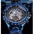 thumbnail image 3 of Winner Self Winding Automatic Men’s Blue Stainless Waterproof Skeleton Watch, 3 of 10