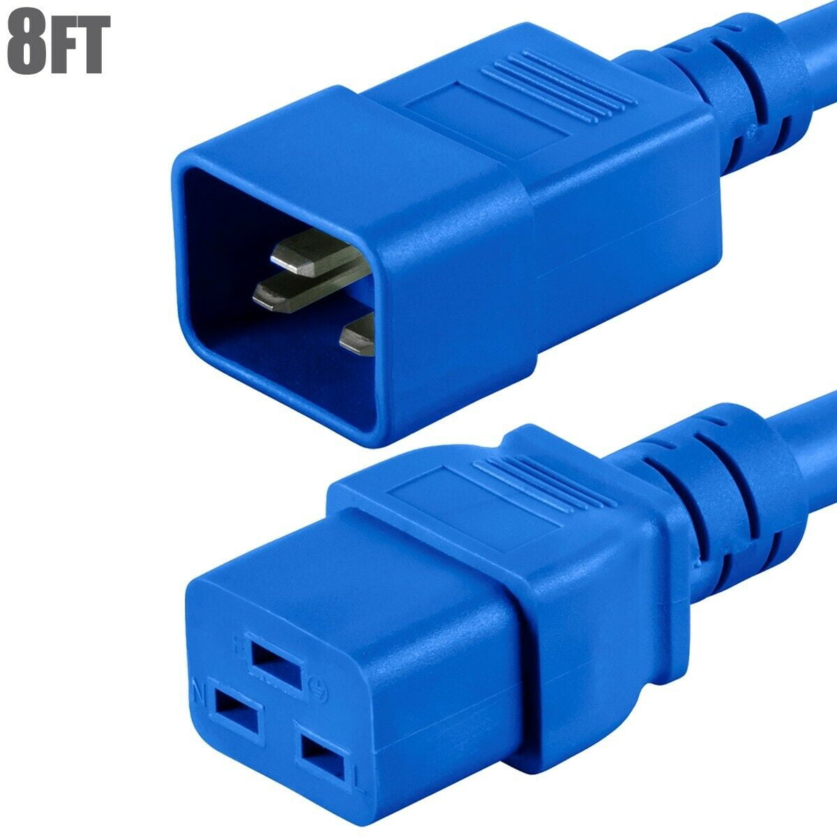 8FT 12/3 AWG Power Extension Cord Cable IEC 60320 C20 Male to C19