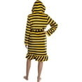 thumbnail image 3 of Harry Potter Juniors' Striped Hooded Fleece Robe Pajama Bathrobe - Gryffindor Hufflepuff Ravenclaw Slytherin, 3 of 6