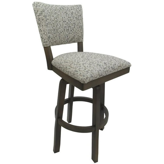 Swivel Wood Bar Stool 30" Seat - Milan - Spring Mix Camel Fabric - Gray Frame