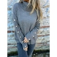 thumbnail image 6 of Women'S Oversized High Neck Chunky Pullover Cowl Neck Long Sleeve Winter Slouchy Loose Knit Sweaters Dark Gray XXL, 6 of 9