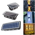 thumbnail image 3 of Luces solares para puerta de patio, luces de pared, luces de pared impermeables para exteriores, focos para villas, luces de pared de alto brillo con cabezal doble hacia arriba y hacia abajo, 3 of 5