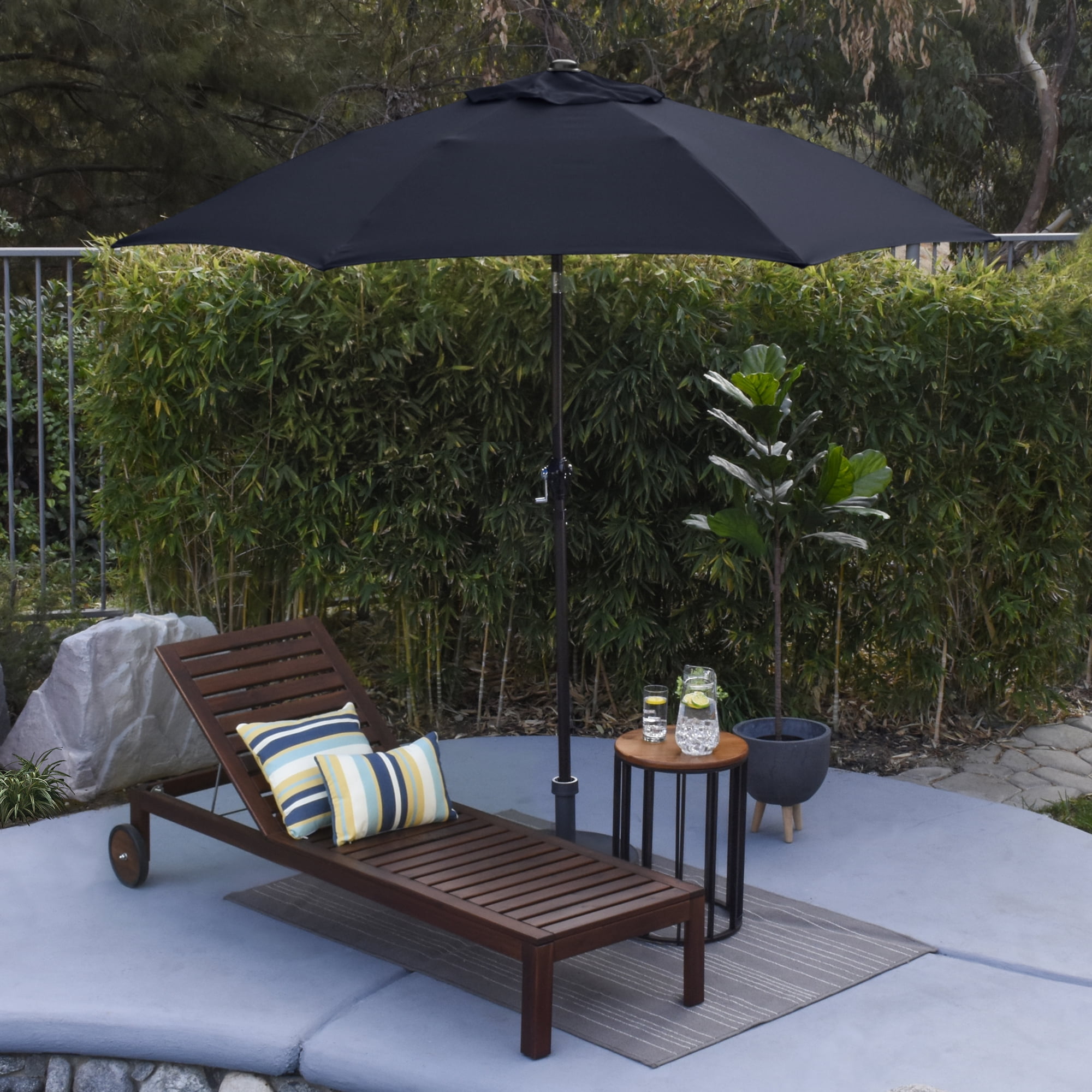 Sunline 9 ft Crank Open Push Tilt Fiberglass Ribs Aluminum Pole Market Patio Umbrella