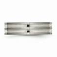 thumbnail image 3 of Grey Titanium Ring Band Wedding Grooved 6mm Brushed and Polished, 3 of 6
