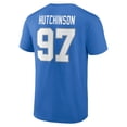 thumbnail image 3 of Men's Aidan Hutchinson Blue Detroit Lions Icon Name & Number T-Shirt, 3 of 3