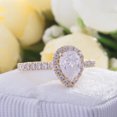 thumbnail image 2 of solitaire jewels 1.5CT Pear Moissanite Halo Engagement Ring For Women, 14K Yellow Gold, 2 of 9