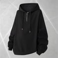 thumbnail image 2 of Hoodies for Men Half Zip Up Hoodie Drop Shoulder Casual Long Sleeve Pullover Solid Sweatshirt, 2 of 4