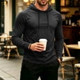 thumbnail image 3 of Dwellite Men's Hooded 50+ Sun T Shirts Long Sleeve Athletic Tops Summer Casual Fishing Shirts Black 2XL, 3 of 8