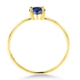 thumbnail image 3 of Gem Stone King 10K Yellow Gold Blue Created Sapphire Engagement Ring for Women | 0.25 Cttw | Round 4MM | Gemstone September Birthstone | Size 7, 3 of 6