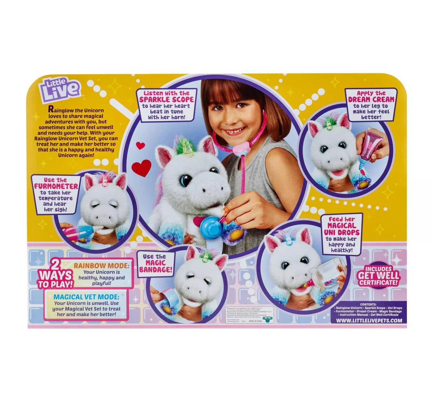 Little Live Pets Little Live Pets Rainglow Unicorn Vet Set Electronic Pet Playset Go On A Magical Journey With Rainglow White New Open Box Walmart Com Walmart Com