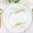 thumbnail image 2 of Efavormart 10 Pack | White & Gold Brush Stroked 7" Round Plastic Dessert Plates, Disposable Appetizer Salad Party Plates, 2 of 11