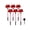 Red, variant on Solar Lights Outdoor Garden Valentine's Day Decorative String Light Set 5 Piece Plastic 13.19 in Tall IP55 Waterproof