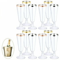 ACDANC 12Pcs Champagne Flutes Plastic 5 oz Everlasting Design Disposable Martini Glasses Champagne Flutes Glass for Family Bar Party Wedding Essentials Mix4