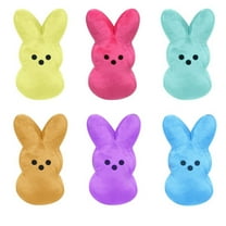Easter Bunny Plush Toys 6Pcs Easter Peep Plush Cute Animal Bunny Stuffed Doll Toy Easter Basket Stuffers Toys for Kids