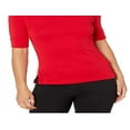 thumbnail image 3 of Ralph Lauren Women's Stretch Cotton Boatneck Top Red Red Size Petite M, 3 of 3