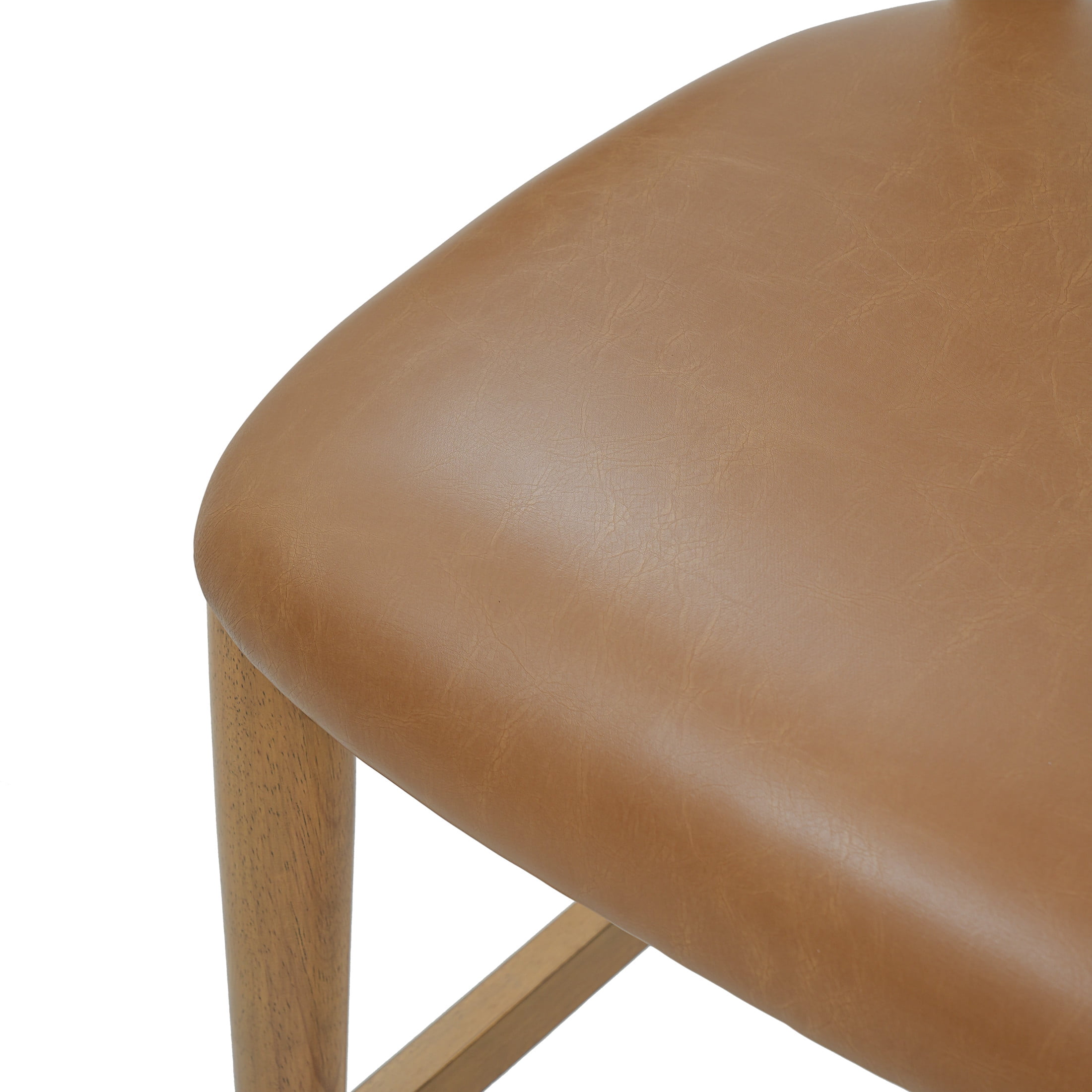 Christopher Knight Home Modern PU Upholstered Counter Height Bar Stools, Natural+Brown, Set of 2