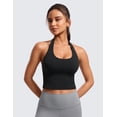 thumbnail image 2 of WomensHalter Longline Sports Bra - Padded Workout Yoga Crop Tops Tanks with Built in Pads, 2 of 7