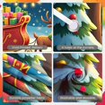 thumbnail image 4 of Winter Theme Christmas Banner Snowy Scene Xmas Banner Santa Sleigh Reindeer Pattern Holiday Banner for Christmas Party Winter Celebration Holiday Decoration, 4 of 9