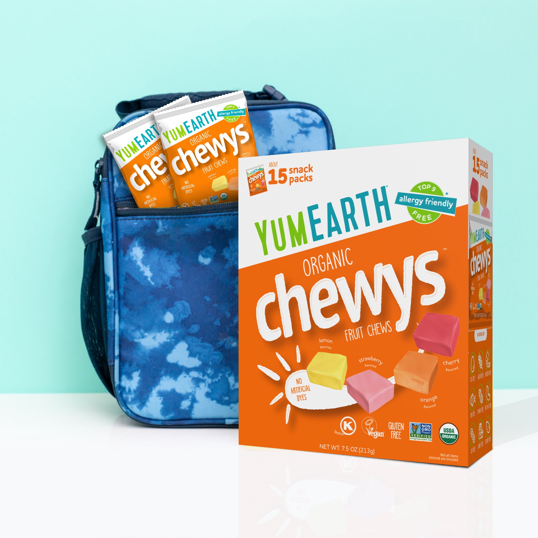 YumEarth Organic Chewys Snack Packs Box, 15 Count, 7.50 oz