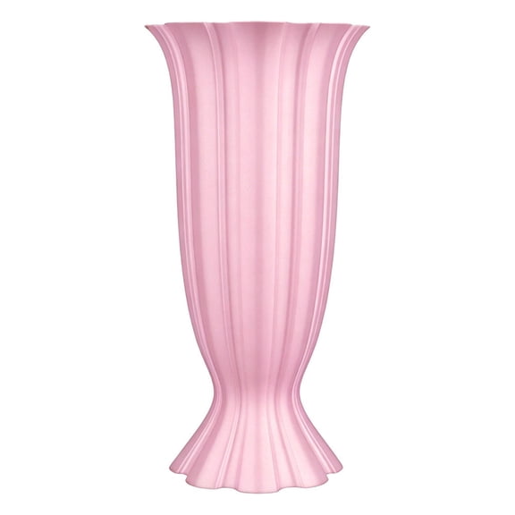OCCOA Rippled Vase Floral Decor, Textured Tabletop Flower Arrangement Vase, Modern Home Bedroom Centerpiece, Pink