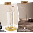 thumbnail image 5 of Fusion Incense Holder for Sticks, Insence-Stick Holder, Anti-Ash Flying No Mess Incense Burner, Incense Stick Holder with Glass Ash Catcher, for Yoga Spa Meditation Home Decor(2 Pack), 5 of 7