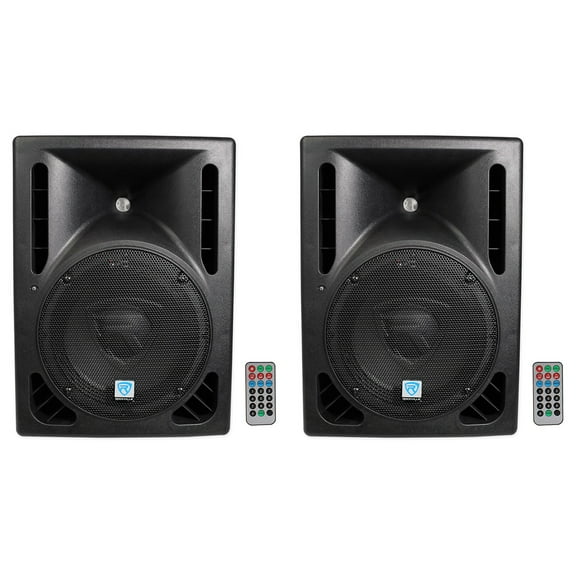 (2) Rockville RPG10BT 10" Powered DJ PA Speakers BlueTooth, USB, SD - 1200w