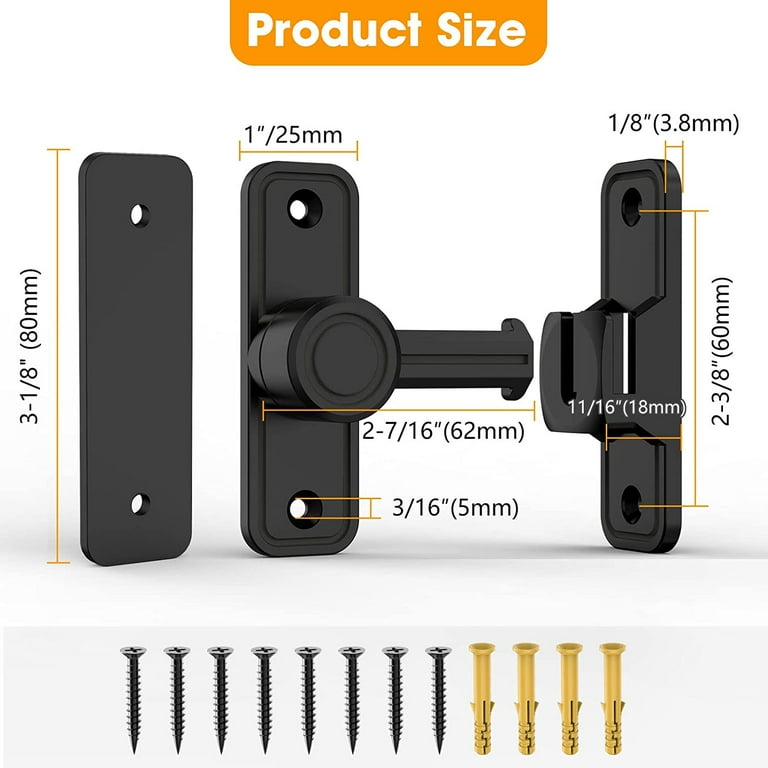 Tunish Large Sliding Barn Door Lock Flip Door Latch Security Front Door  Locks for Wine Cabinet Bathroom Outdoor Garage Garden Closet Door (90  Degrees Black) - Yahoo Shopping