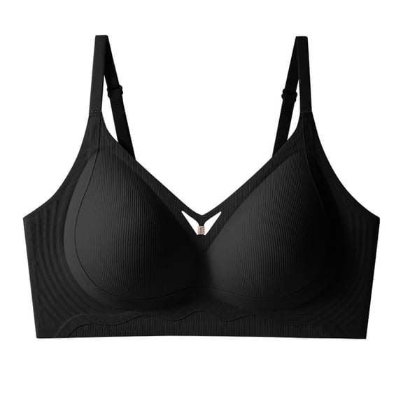 Ahdbta Wireless Bras for Women No Underwire V Neck Bralette Seamless Comfortable Push Up Full Coverage Everyday Bras
