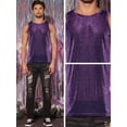thumbnail image 4 of DARING DIVA Men's Glitter Tank Top Slim Fit Sleeveless Disco See Through Sparkly Vest S Purple, 4 of 7