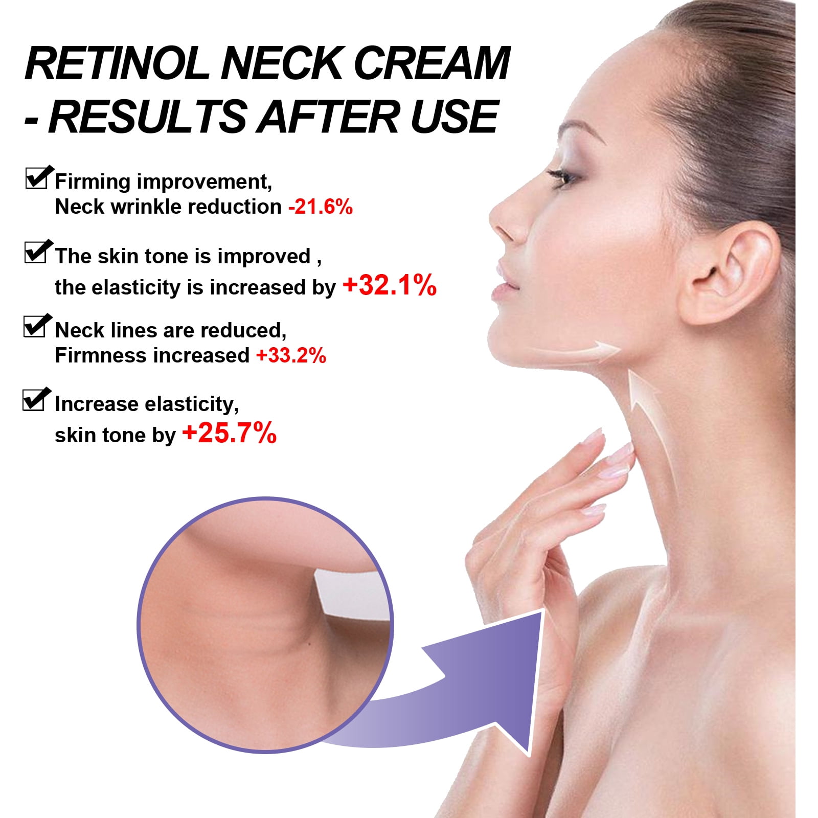 Alvantor Retinol Neck Cream for Firming and Fine Line Reduction, Anti-Aging Moisturizer 1.41oz