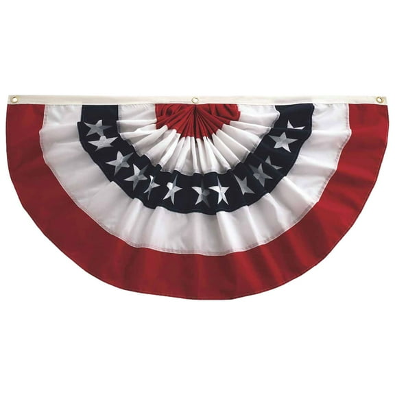 Patriotic Pleated Fan Bunting, 1.5' x 3'