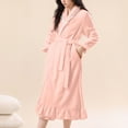 thumbnail image 6 of Fewfanhot Women's Long Robe with Pockets Lapel Collar Bathrobe for Home Lounging and Comfortable Wear After Bath or Shower, 6 of 6