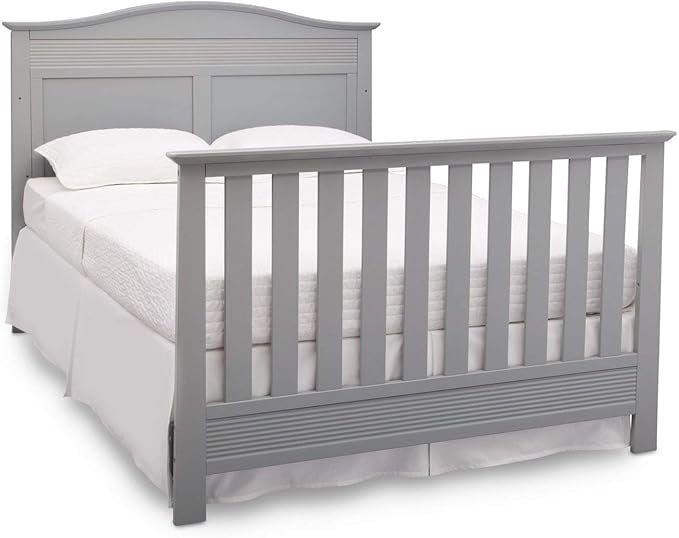 Full-Size Conversion Kit Bed Rails for Serta Aberdeen, Adelaide, Ashland, Banbury, Barrett, Bethpage, Fairmont, Fall River, Fernwood & Mid-Century Modern Lifestyle 4-in-1 Cribs (Grey)