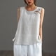 thumbnail image 1 of TaTaai Women's Sleeveless Cotton Linen Top, Soft Breathable, Loose Fit, Round Neck, Casual Spring Summer Daily Outings Multi-Color Gift, 1 of 8