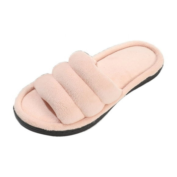 Roxoni Women Luxurious Coral Fleece Slippers - Unique Cotton Filled Top, Soft and Warm Slip-On for Relaxing at Home