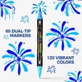 thumbnail image 6 of 120 Colors   Markers, Permanent Dual-Tip  Markers Set, Soft Brush Tip  Pens for Rock Painting, Canvas, Glass, , Ceramic, DIY Craft Art Supplies, Set of 60, 6 of 7