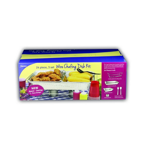 MARYLAND PLASTICS INC. Kingsmen Chafing Dish Kit - 23" x 13.4" x 18.25" | Silver | Pack of 24