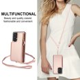 thumbnail image 4 of for Samsung Galaxy A53 5G Crossbody Wallet Phone Case with Card Holder&Zipper, Back Flip Folio PU Leather Kickstand Card Slots Double Magnetic Clasp Shockproof Case for Women Girls,Rosegold, 4 of 8