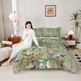 thumbnail image 4 of Feelyou 3D Hummingbird Teens Queen Comforter Set, Chinese Peony Blossoms Bedding Sets, Vintage Flower Floral Reversible Bedding Comforter Set, Lightweight Room Decor, 3-Piece, 4 of 8