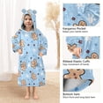 thumbnail image 3 of Wearable Blanket Hoodie for Gingerbread Man Pattern Flannel Hooded Blanket with Pockets and Sleeves Suitable, 3 of 7